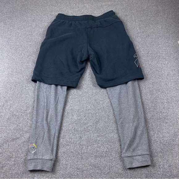 Nike Heritage N7 Black Warm Up Track Running Basketball Sweat Pants 2in1 Sz Med - Picture 6 of 12